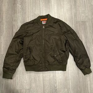 Levi’s Bomber Jacket - Water Resistant - Full Zip - Army Green - Size Large